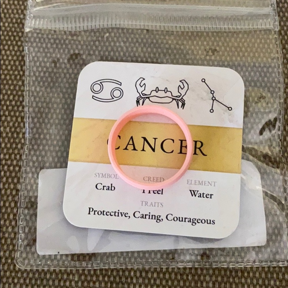 Men’s Pink silicone wedding band ring size 13 New astrology zodiac Cancer